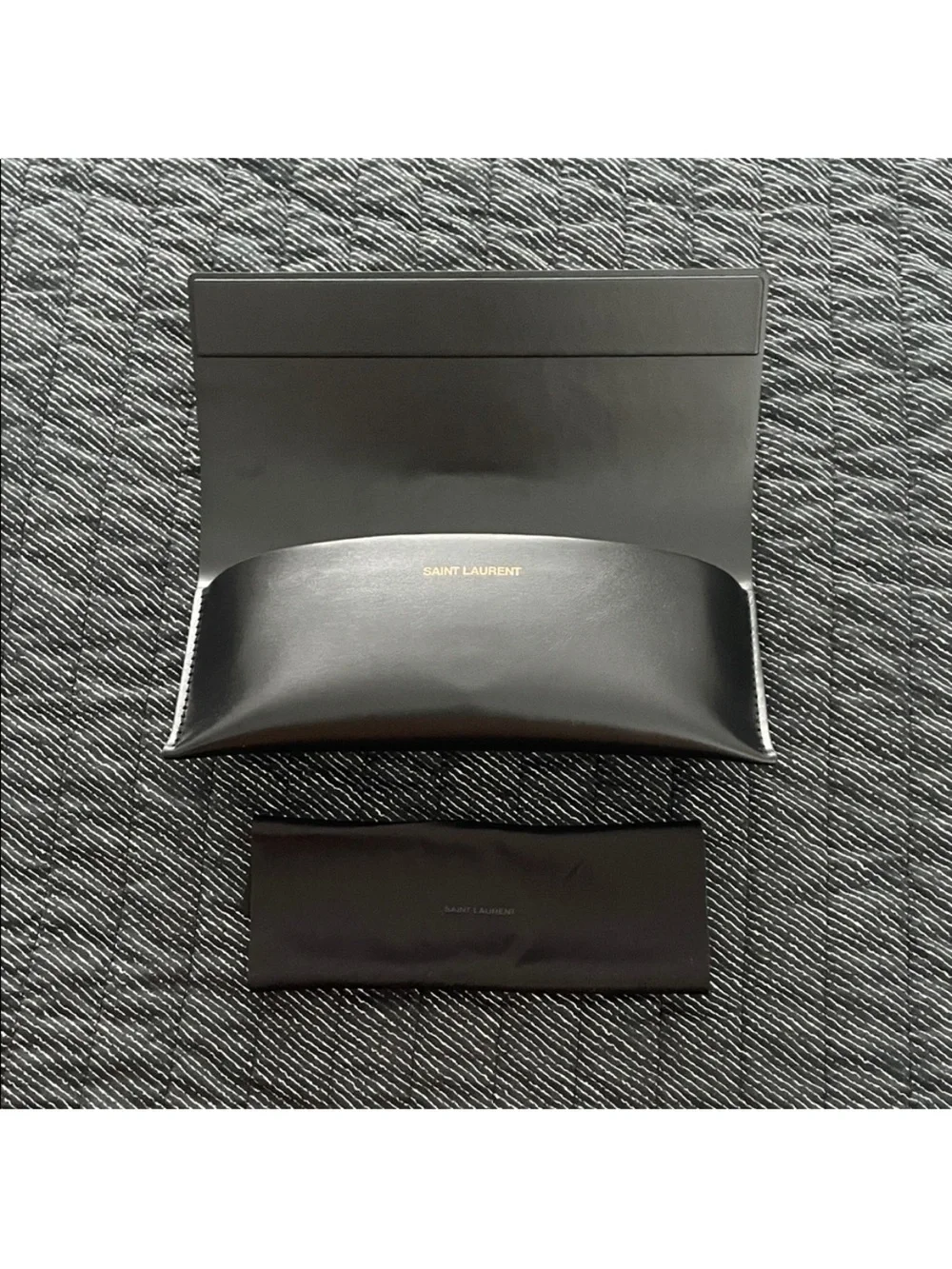 Saint Laurent Black Square Sunglasses with Gradient Gray Lenses